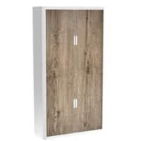 Paperflow Roldeurkast PP (Polypropeen) 4 Planken Afsluitbaar 1.100 x 415 x 2.040 mm Bruin, wit