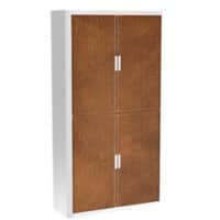 Paperflow Roldeurkast PP (Polypropeen) 4 Planken Afsluitbaar 1.100 x 415 x 2.040 mm Bruin, wit