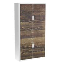 Paperflow Roldeurkast PP (Polypropeen) 4 Planken Afsluitbaar 1.100 x 415 x 2.040 mm Bruin, wit