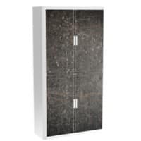 Paperflow Roldeurkast PP (Polypropeen) 4 Planken Afsluitbaar 1.100 x 415 x 2.040 mm Wit, zwart