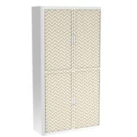 Paperflow Roldeurkast PP (Polypropeen) 4 Planken Afsluitbaar 1.100 x 415 x 2.040 mm Goud, wit
