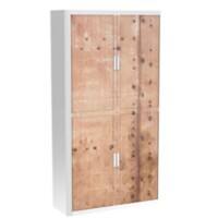 Paperflow Roldeurkast PP (Polypropeen) 4 Planken Afsluitbaar 1.100 x 415 x 2.040 mm Bruin, wit