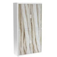 Paperflow Roldeurkast PP (Polypropeen) 4 Planken Afsluitbaar 1.100 x 415 x 2.040 mm Bruin, wit