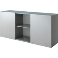 Hammerbacher Kast met schuifdeuren Spaanplaat 1 Plank 1.600 x 420 x 748 mm Grafiet, zilver