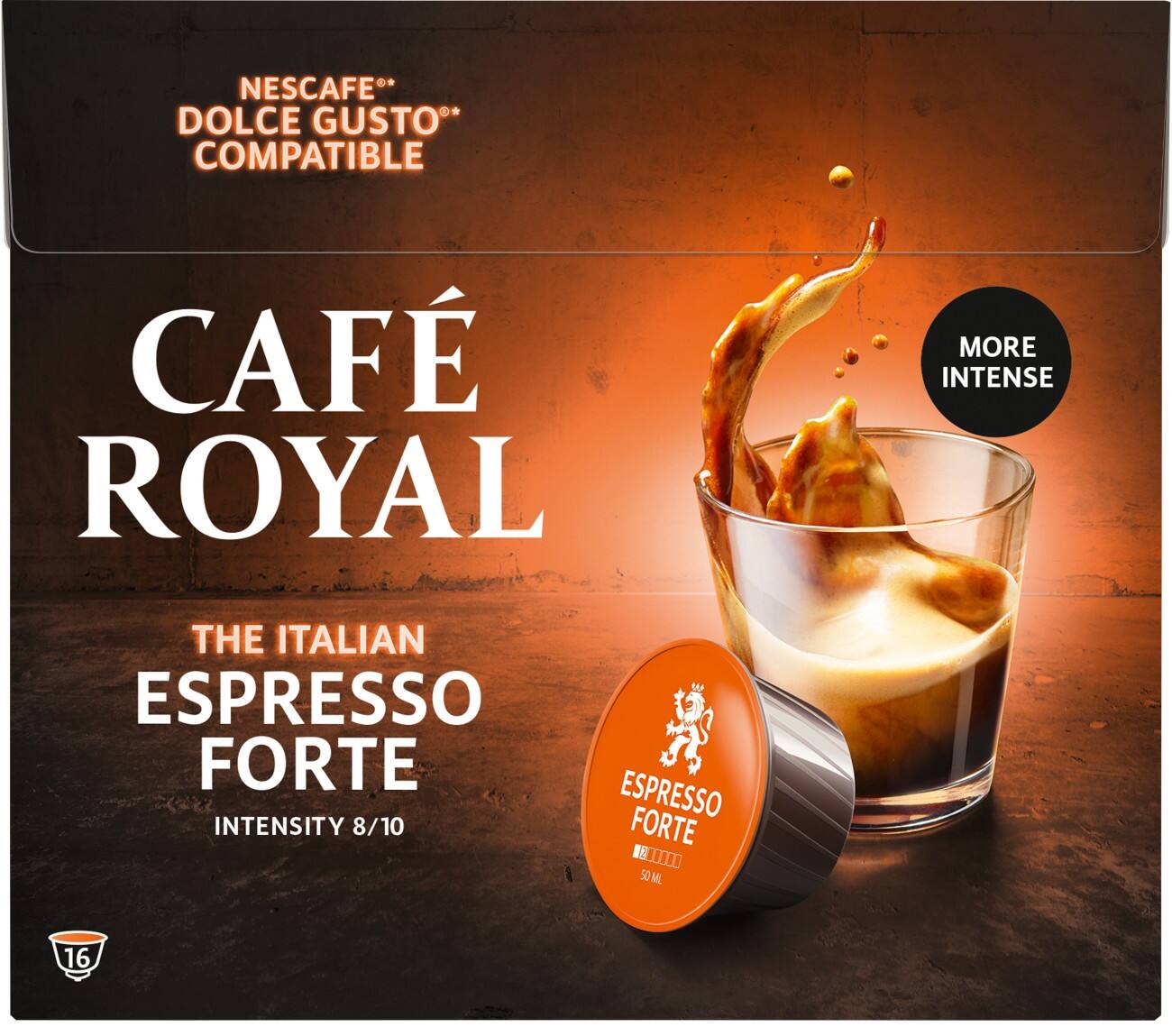 CAFÉ ROYAL Koffiecups Espresso Forte 16 Stuks