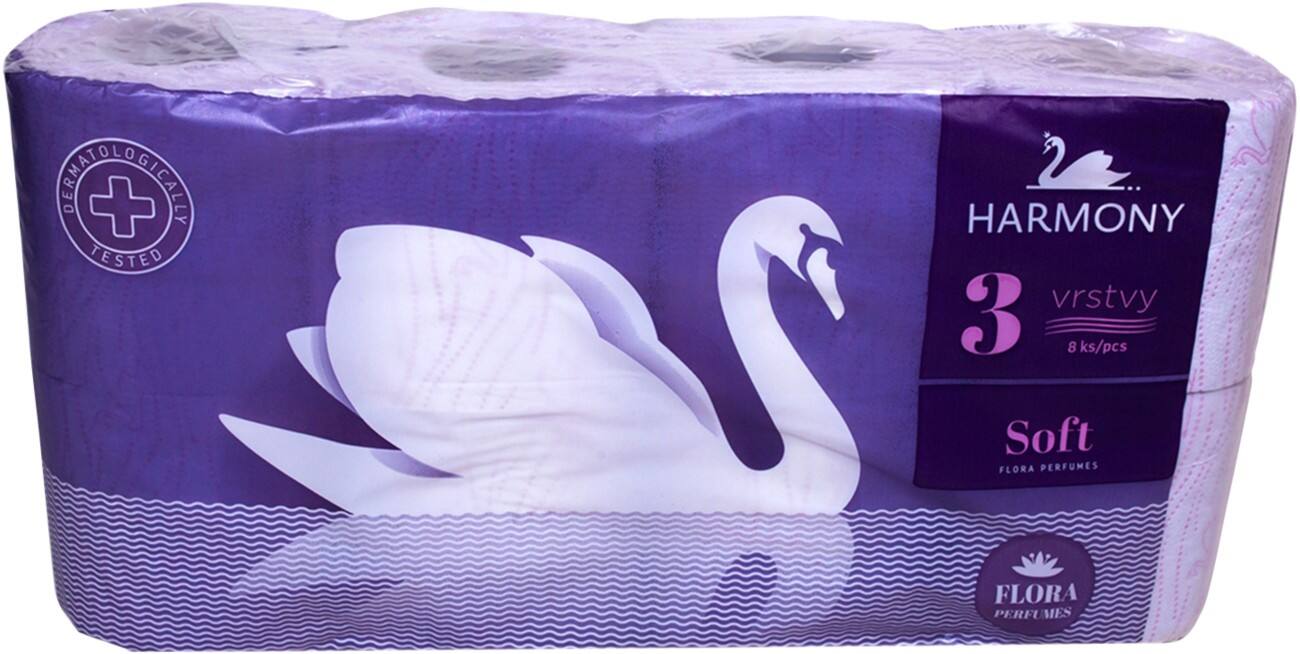 HARMONY Toiletpapier Soft Flora 3-laags 8 Rollen à 132 Vellen