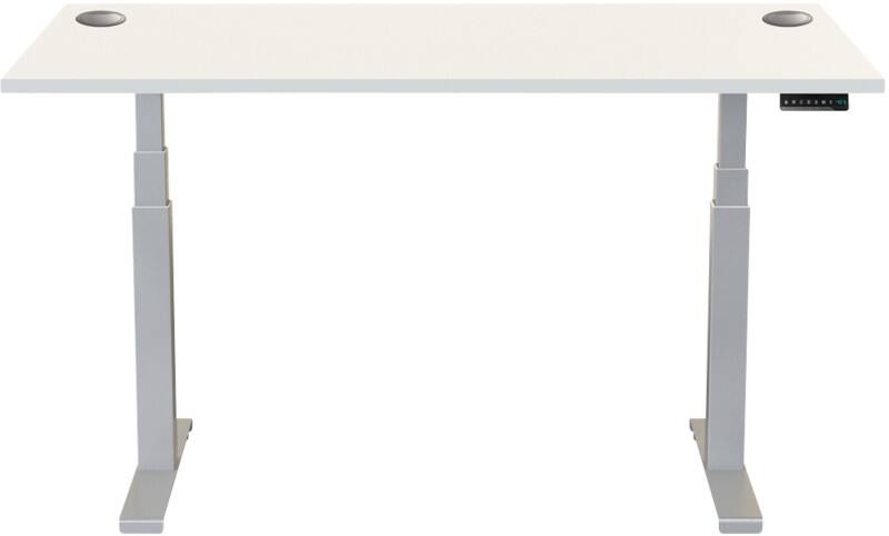 Fellowes Cambio Elektrisch Hoogteverstelbaar Zit-sta-bureau Rechthoekig Wit T-Voet 1.699 (B) x 649 (D) x 1.305 (H) mm MDF (Medium-density fibreboard), PVC (Polyvinylchloride), Staal