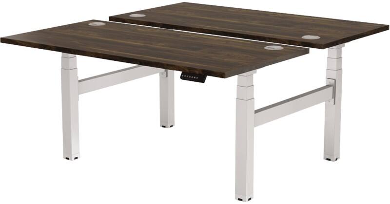 Fellowes Cambio Elektrisch Hoogteverstelbaar Zit-sta-bureau Rechthoekig Walnoot T-Voet 1.699 (B) x 1.470 (D) x 1.305 (H) mm MDF (Medium-density fibreboard), PVC (Polyvinylchloride), Staal