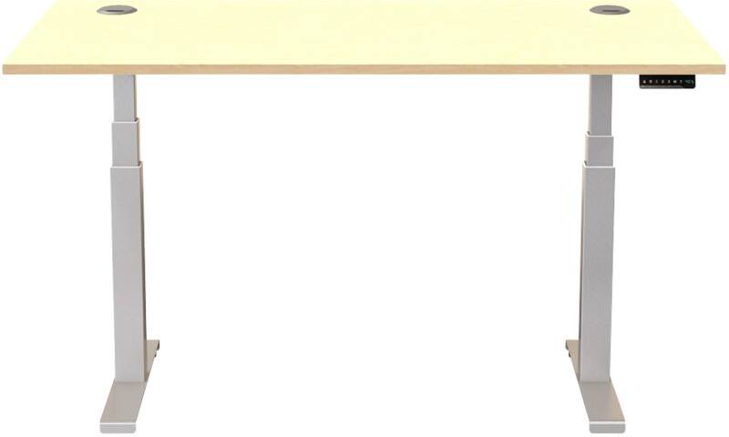 Fellowes Cambio Elektrisch Hoogteverstelbaar Zit-sta-bureau Rechthoekig Ahorn T-Voet 1.699 (B) x 649 (D) x 1.305 (H) mm MDF (Medium-density fibreboard), PVC (Polyvinylchloride), Staal