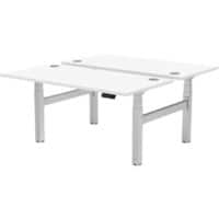 Fellowes Cambio Elektrisch Hoogteverstelbaar Zit-sta-bureau Rechthoekig Wit T-Voet 1.699 (B) x 1.470 (D) x 1.305 (H) mm MDF (Medium-density fibreboard), PVC (Polyvinylchloride), Staal
