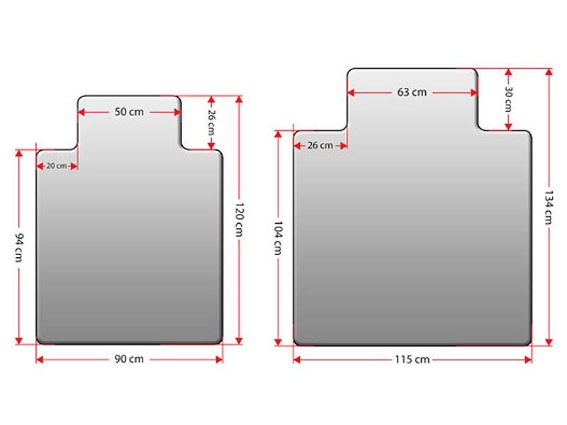 FLOORDIREKT PRO Stoelmat met rand voor harde vloeren Polycarbonaat 90 x 120 cm