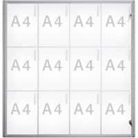 Maul MAULextraslim Vitrinekast Magnetisch 12 x A4 Wandmontage Ja Binnen 93 (B) x 95,1 (H) cm Zilver