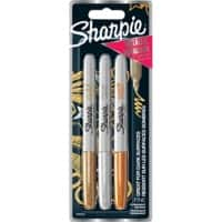 Sharpie Permanentmarker Fijn Ronde punt 1 mm Kleurenassortiment Niet navulbaar 3 Stuks