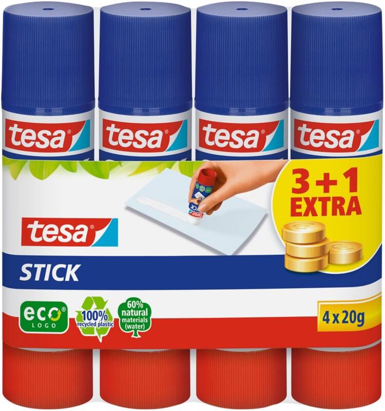 tesa Lijmstift Stick 20 g Transparant 57088-00200-00 4 Stuks à 20 g