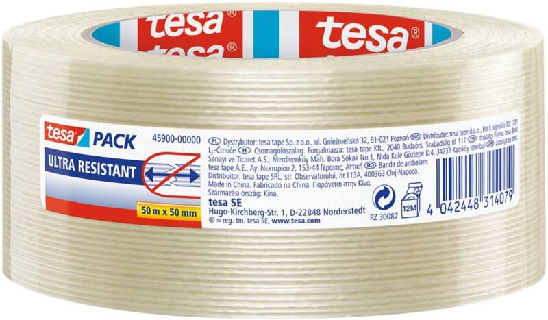 tesa Filamenttape tesapack Ultra Resistant Transparant 50 mm (B) x 50 m (L) PP (Polypropeen) 4574