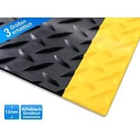 etm Heavy-Duty Diamond Antivermoeidheidsmat PVC (Polyvinylchloride), Vinyl Geel, zwart 90 x 60 cm