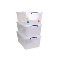 Really Useful Box Opbergbox 62 L Transparant Kunststof 44 x 68,5 x 28,7 cm 3 Stuks