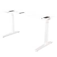 Rechthoekig Zit-sta bureau frame Levado Wit gelamineerd blad Wit stalen T-voetframe 1525,6 x 698,5 x 640-1257 mm