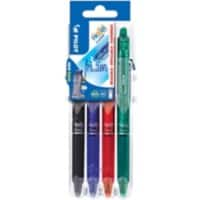 Pilot FriXion Ball Clicker balpen blauw, groen, rood, zwart medium 0,7 mm 4 stuks