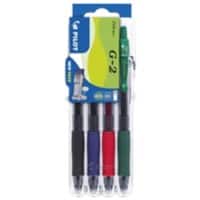 Pilot G-2 Rollerballpen Kleurenassortiment 0.7 mm Medium Kegelvormig Navulbaar Recycled 4 Stuks