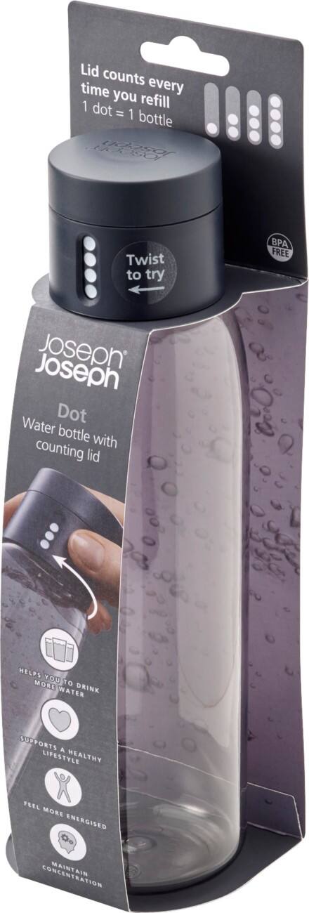 Joseph Joseph Waterfles 600 ml Grijs