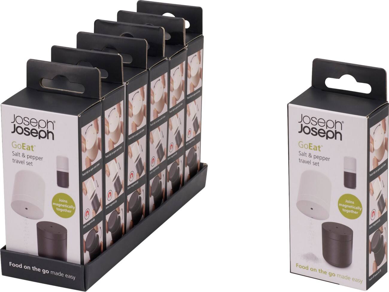 Joseph Joseph Zout en peper reisset Zwart, wit 2 Stuks