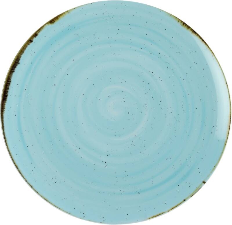 Bord Nova Saturno Gespikkeld blauw 12 Stuks