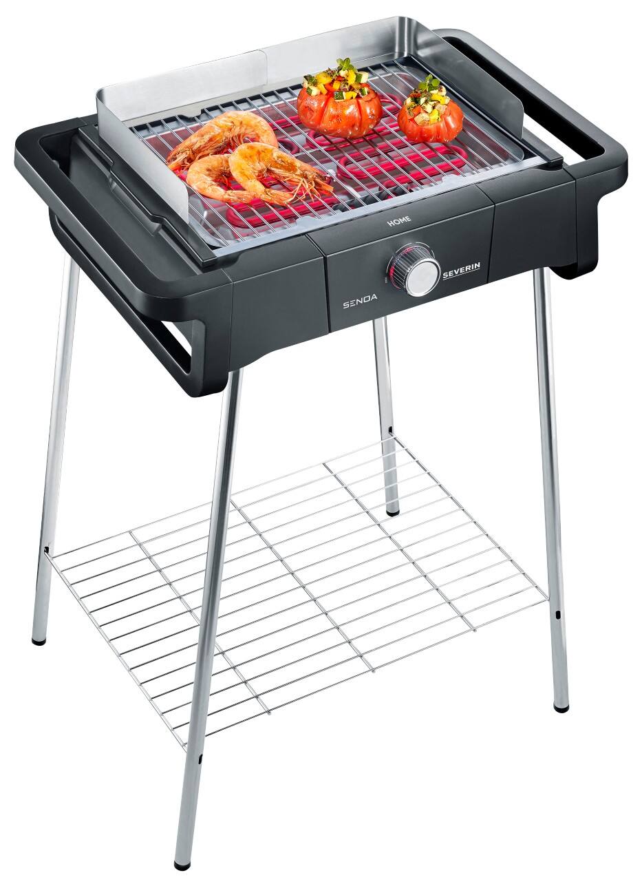 SEVERIN Elektrische Barbecue Grill PG 8115 Home S Matzwart, zilver