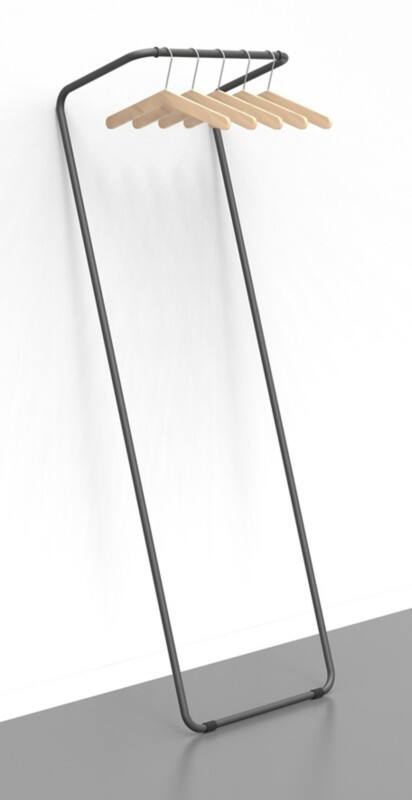 Alba Kledingrek Wall 520 x 320 x 1570 mm Staal Zwart