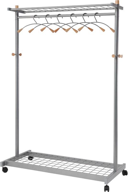 Alba Mobiele Kledingrek Lux6 1143 x 559 x 1.829 mm Staal, hout Zilver