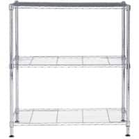 STORAGE SHELF ALBA 3 LEVELS 90X90 CM Chroom Metaal