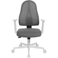 TOPSTAR Bureaustoel Synchroonmechanisme Mesh Vaste armleuning Grijs, wit 110 kg Open Point SY