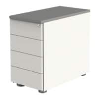 Kerkmann Hout Bureauladeblok 4 Lades Afsluitbaar 430 x 800 x 760 mm Grafiet, wit