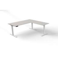 Kerkmann Move 3 Zit-sta bureau Licht grijs met uitbreiding180 x100 x 72-120 cm
