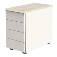 Kerkmann Hout Bureauladeblok 4 Lades Afsluitbaar 430 x 800 x 760 mm Bruin, wit
