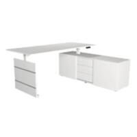 Kerkmann Zit-sta-bureau Move 3 Wit 1,800 x 800 x 720-1200 mm met Wandkast 160 x 50 x 58 cm