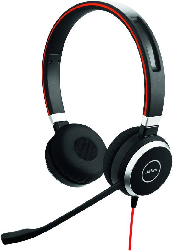 Jabra headset evove 40 over het hoofd 3,5mm aansluiting noise cancellig met microfoon zwart