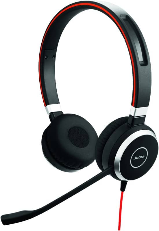 Jabra Headset Evove 40 Over het hoofd 3,5mm aansluiting Noise Cancellig Met Microfoon Zwart