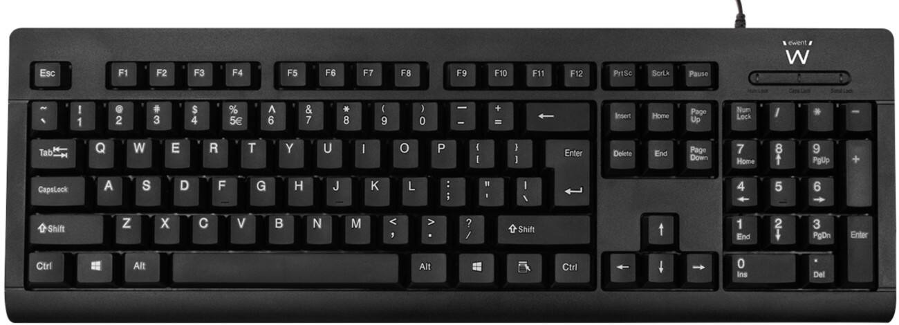 ewent Bedraad Business Toetsenbord EW3190 QWERTY US USB-A 1,4 m kabel Zwart