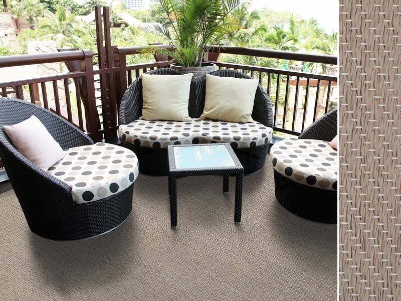 Casa Pura Verona Buitenkleed Polyester, PVC (polyvinylchloride), vinyl Rechthoekig Beige 180 x 270 cm