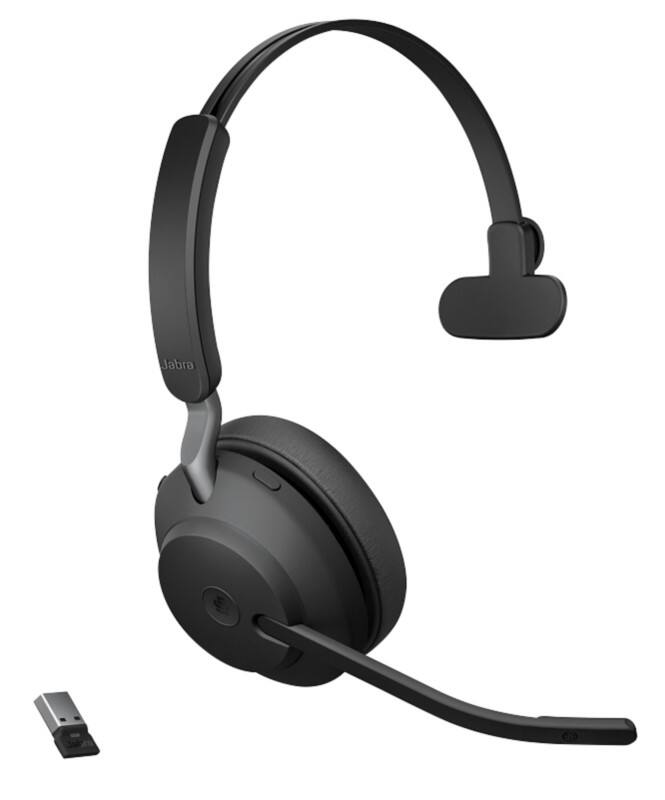 Jabra Evolve2 65 Draadloos Headset Bluetooth, USB Met Microfoon Mono Zwart