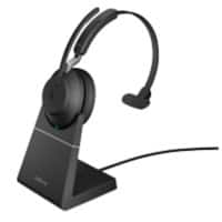 Jabra Evolve2 65 Draadloos Mono Headset met Oplaadstandaard Over het hoofd Noise Cancelling Bluetooth, USB Type-A met Microfoon Zwart