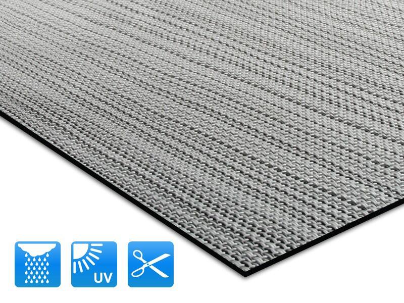 Casa Pura Bologna Buitenkleed Polyester, PVC (polyvinylchloride), vinyl Rechthoekig Grijs 60 x 200 cm