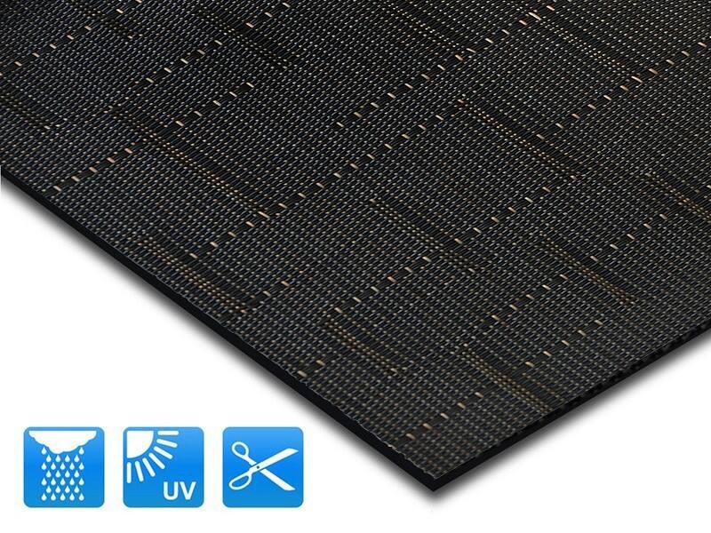 Casa Pura Ferrara Buitenkleed Polyester, PVC (polyvinylchloride), vinyl Rechthoekig Zwart 60 x 300 cm