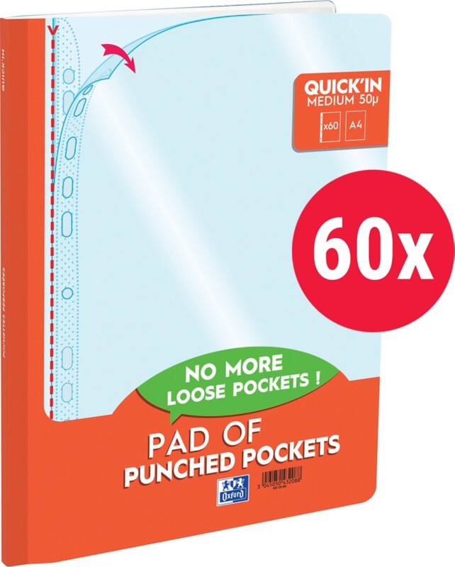 OXFORD Quick In Showtassen A4 Glashelder Transparant 50 micron PP (Polypropeen) Boven 11 Gaten