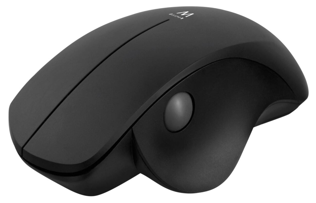 Ewent EW3151 Draadloze Ergonomische Muis Optische 1600 DPI met Duim-scrollwiel voor Rechtshandige gebruikers USB-A Nano Ontvanger Zwart