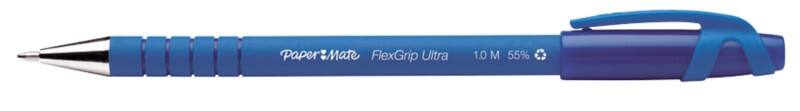 Papermate FlexGrip Ultra Balpen Blauw 0,5 mm Medium Balpen 12 Stuks