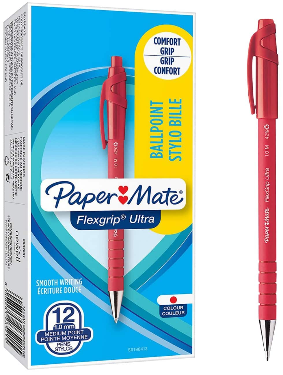 PaperMate Flexgrip Ultra Balpen Rood 12 Stuks