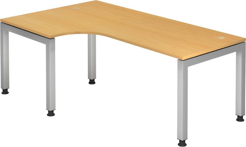 Hammerbacher J Series VJS Hoekbureau Hoek Beuken 4 metalen poten 2.000 (B) x 1.200 (D) x 760 (H) mm Spaanplaat, Staal