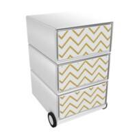 Paperflow easybox mobiele ladenblok met 3 lades 642x390x436mm gilded waves